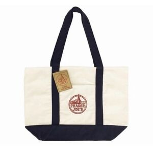 Trader Joe's Canvas Tote Bag Blue